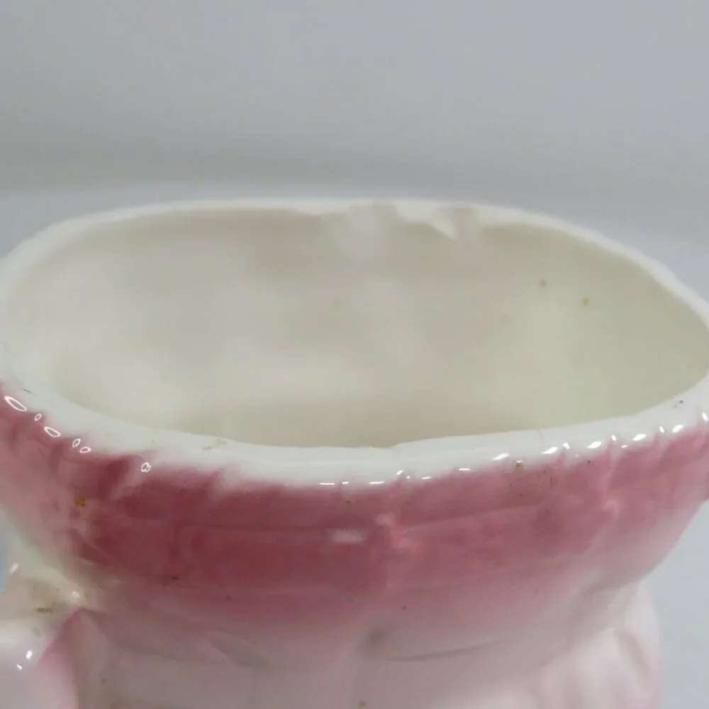 Baby Girl Pink Vintage Gift Set Ceramic Shoe Planter, (5) Blankets, Mittens